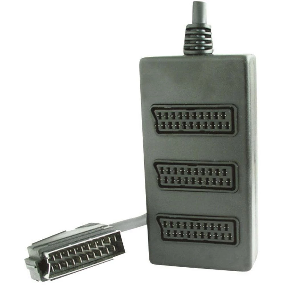 SCART razvodnik [1x SCART-utikač 3x SCART-utikač] 0.20 m crn slika