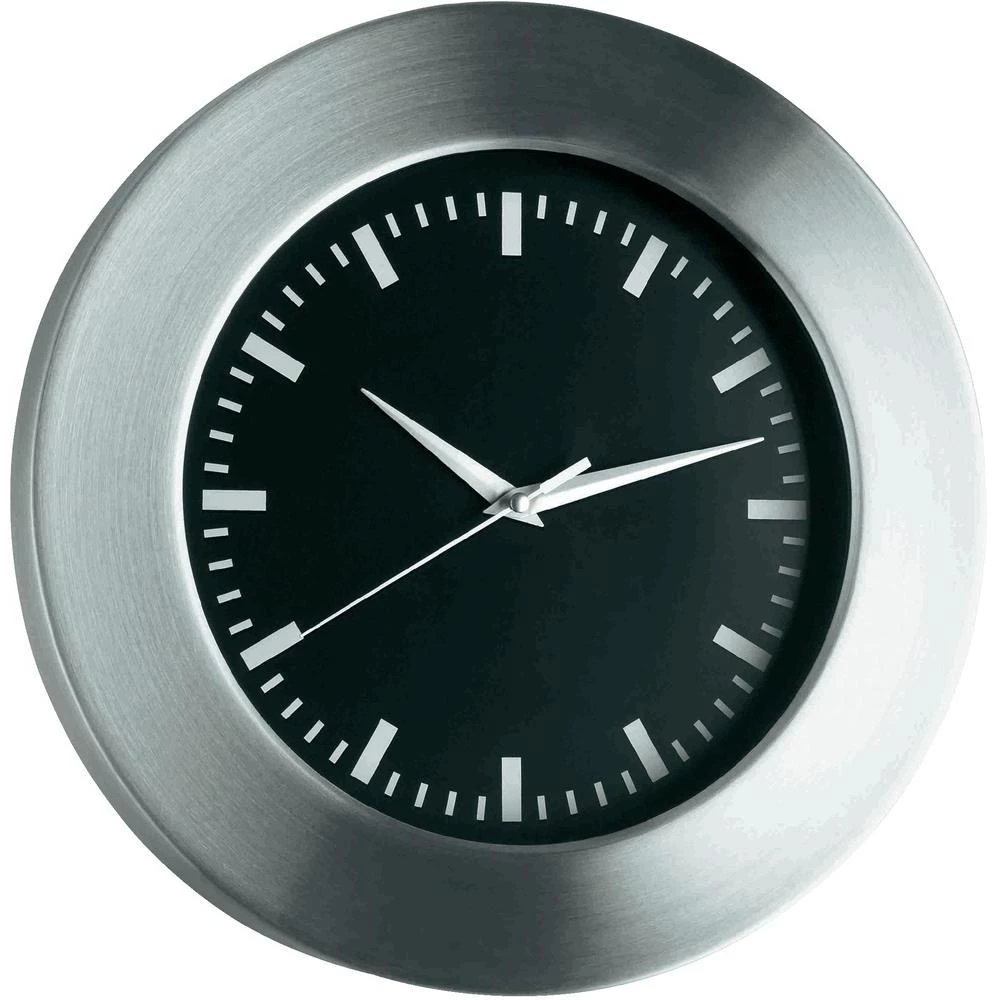 Zidni sat TFA, analogni, 300 x 41 mm, aluminij (češljani), crni slika