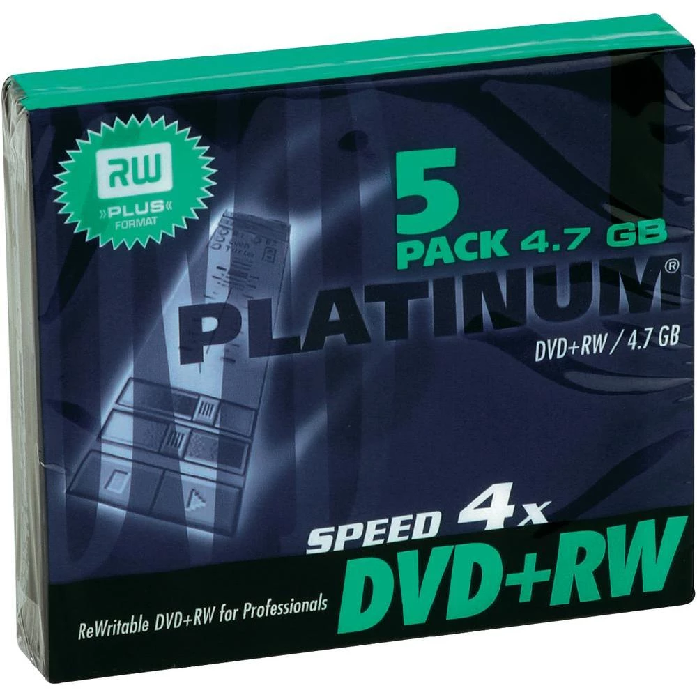 DVD+RW prazni Platinum 100161 4.7 GB 5 kom. tanka kutija RW, premaz protiv ogreb slika