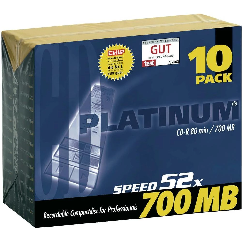 CD-R 80 prazni Platinum 100144 700 MB 10 kom. tanka kutija slika