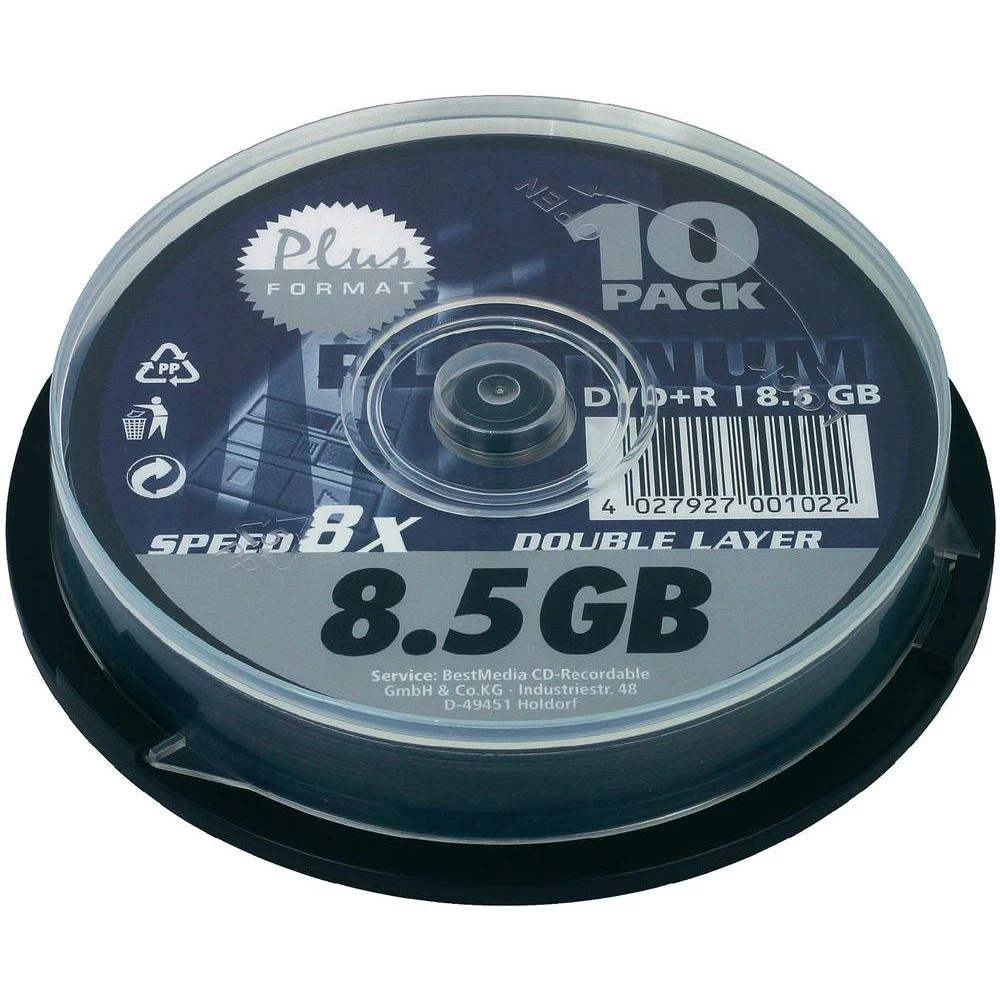 DVD+R DL prazni Platinum 100026 8.5 GB 10 kom. okrugla kutija slika