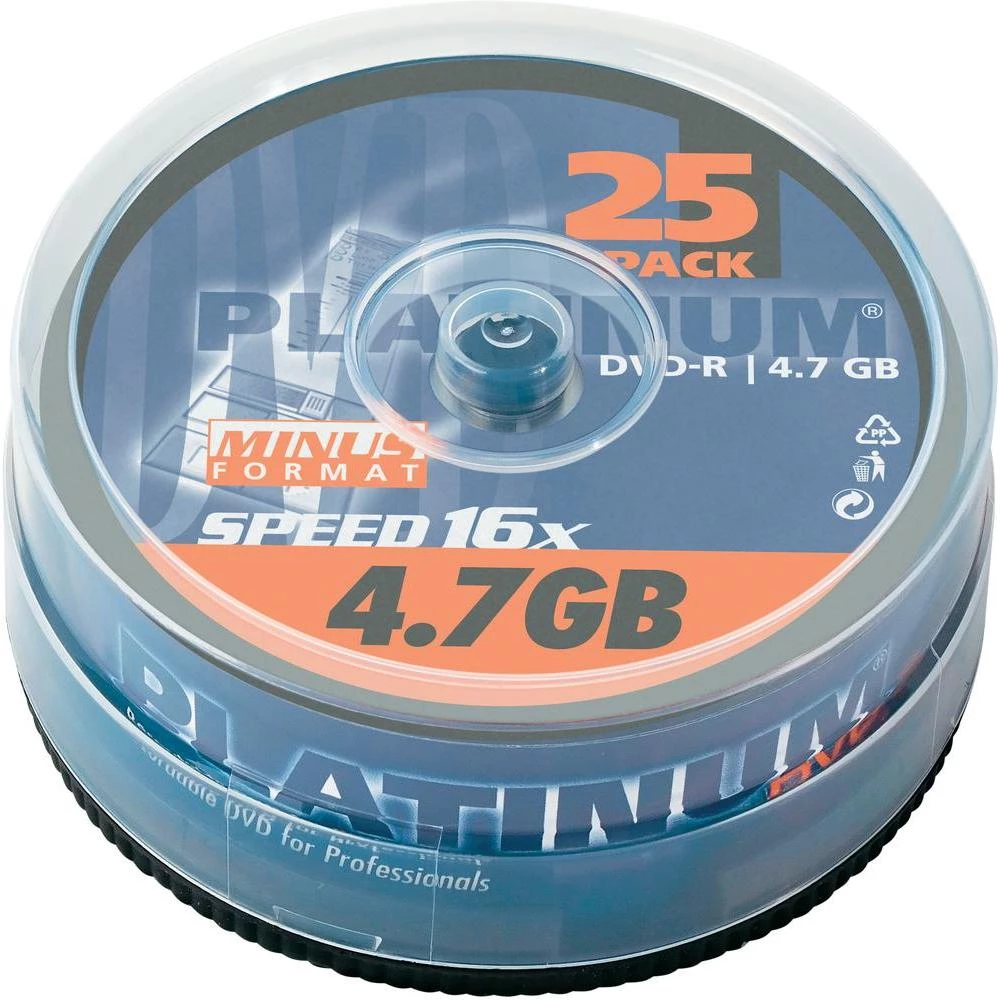 DVD-R prazni Platinum 100302 4.7 GB 25 kom. okrugla kutija slika
