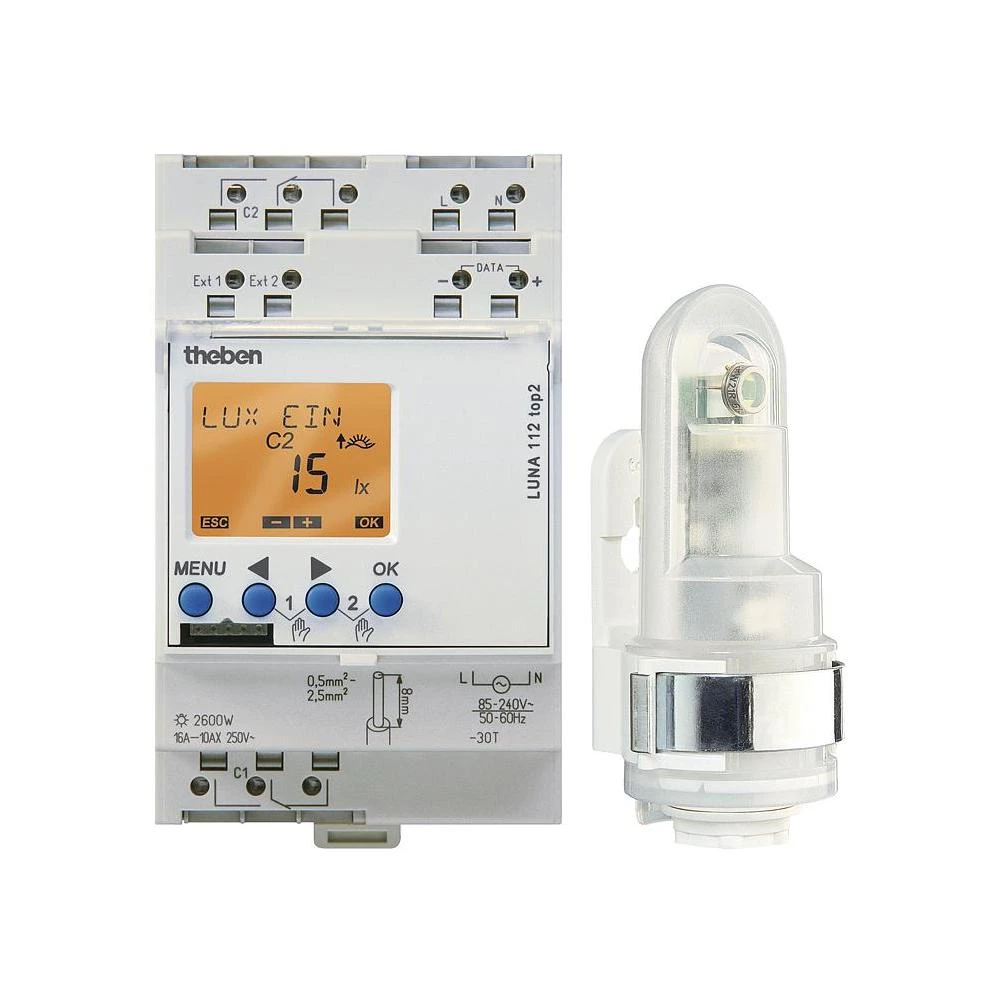 Prigušni prekidač digitalni LUNA112 2927018 Theben bijela slika