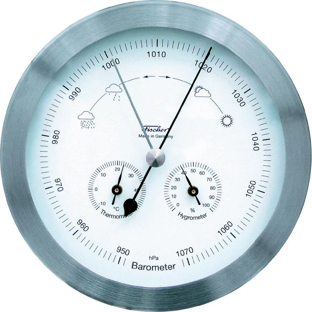 Analogna vremenska stanica Fischer 53417 plemeniti čelik unutarnji i vanjski pro slika