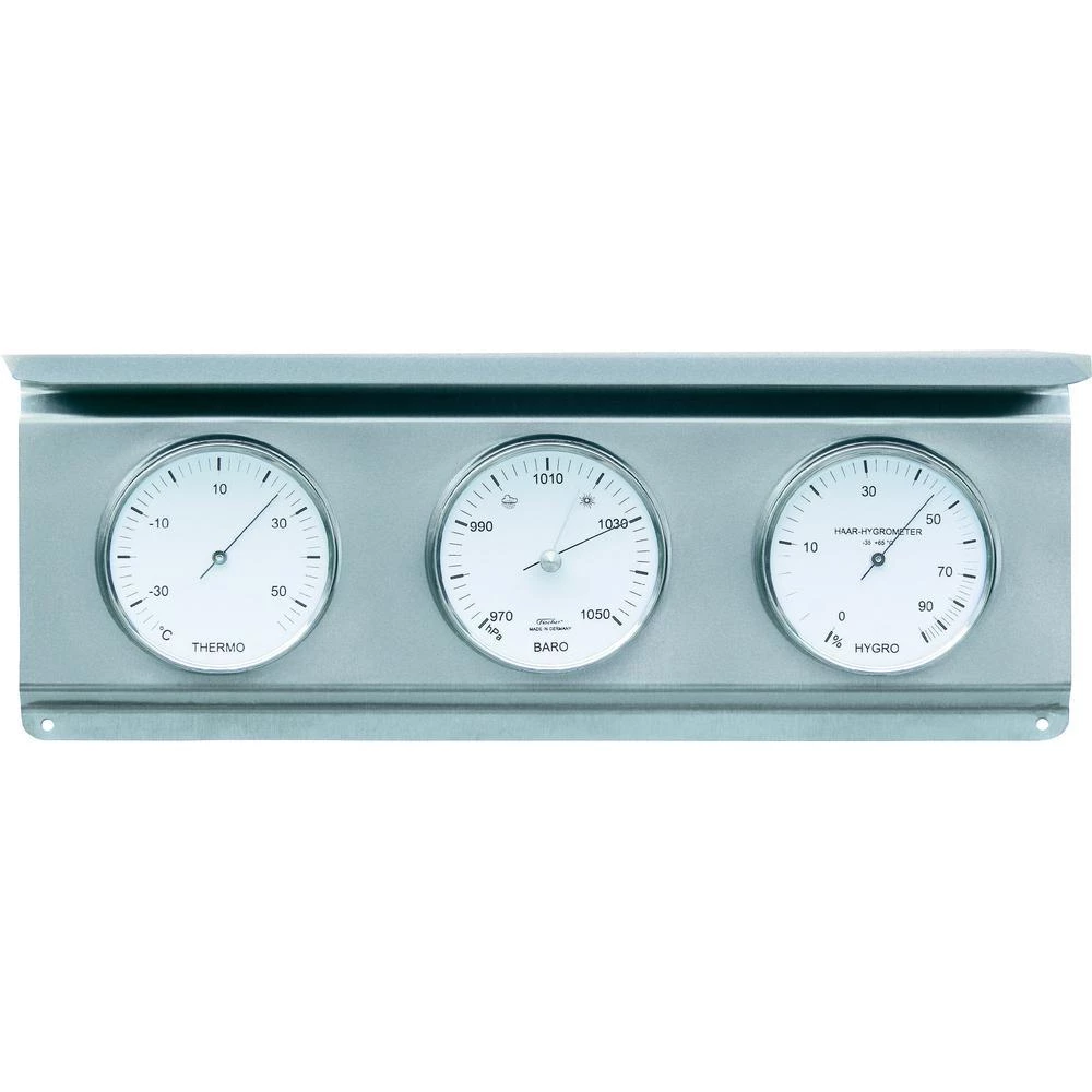 Analogna vremenska stanica Fischer 53977 plemeniti čelik unutarnji i vanjski pro slika