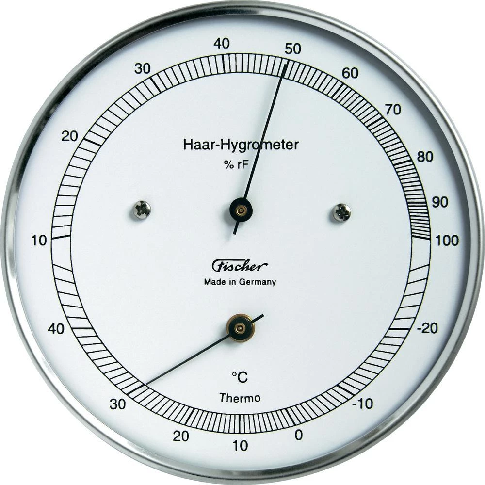 Termo/higrometar sa pravom kosom, plemeniti čelik slika