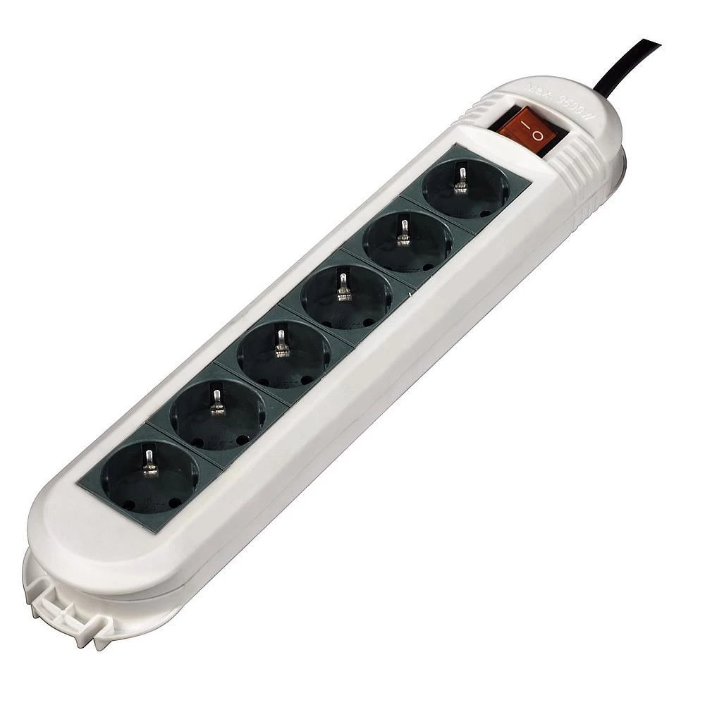 Višestruka utičnica sa prekidačem 6-struka bijela, zelena šuko 00111902 Xavax slika