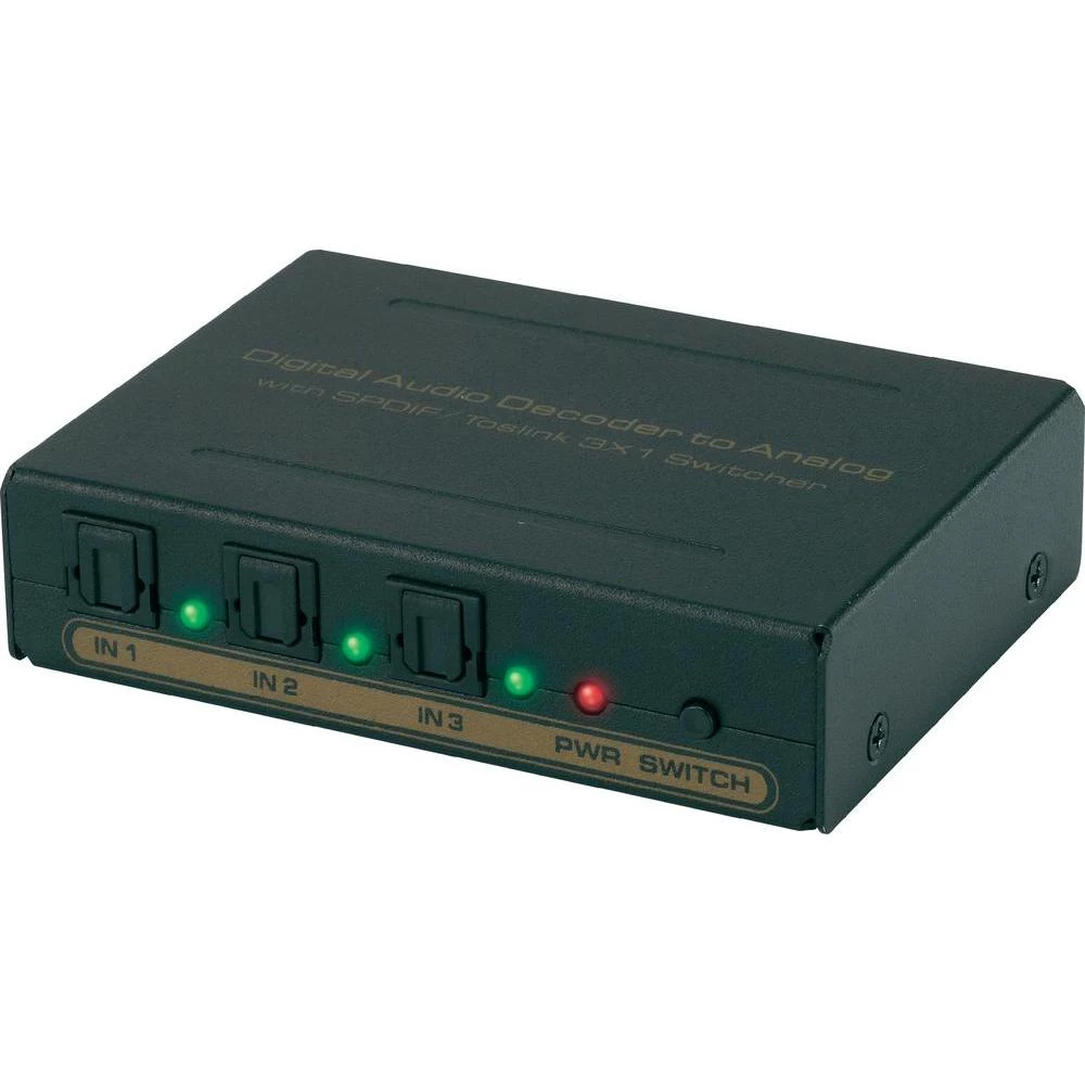 SpeaKa Professional 3 struki Toslink-prekidač , konverter ugradni crn slika