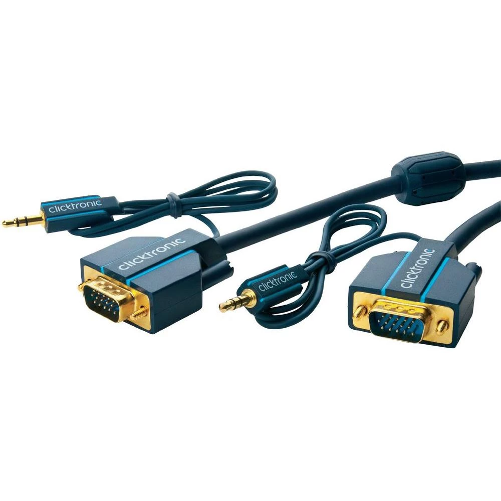 VGA / jack priključni kabel clicktronic [1x VGA utikač, jack utikač 3.5 mm <=> 1 slika