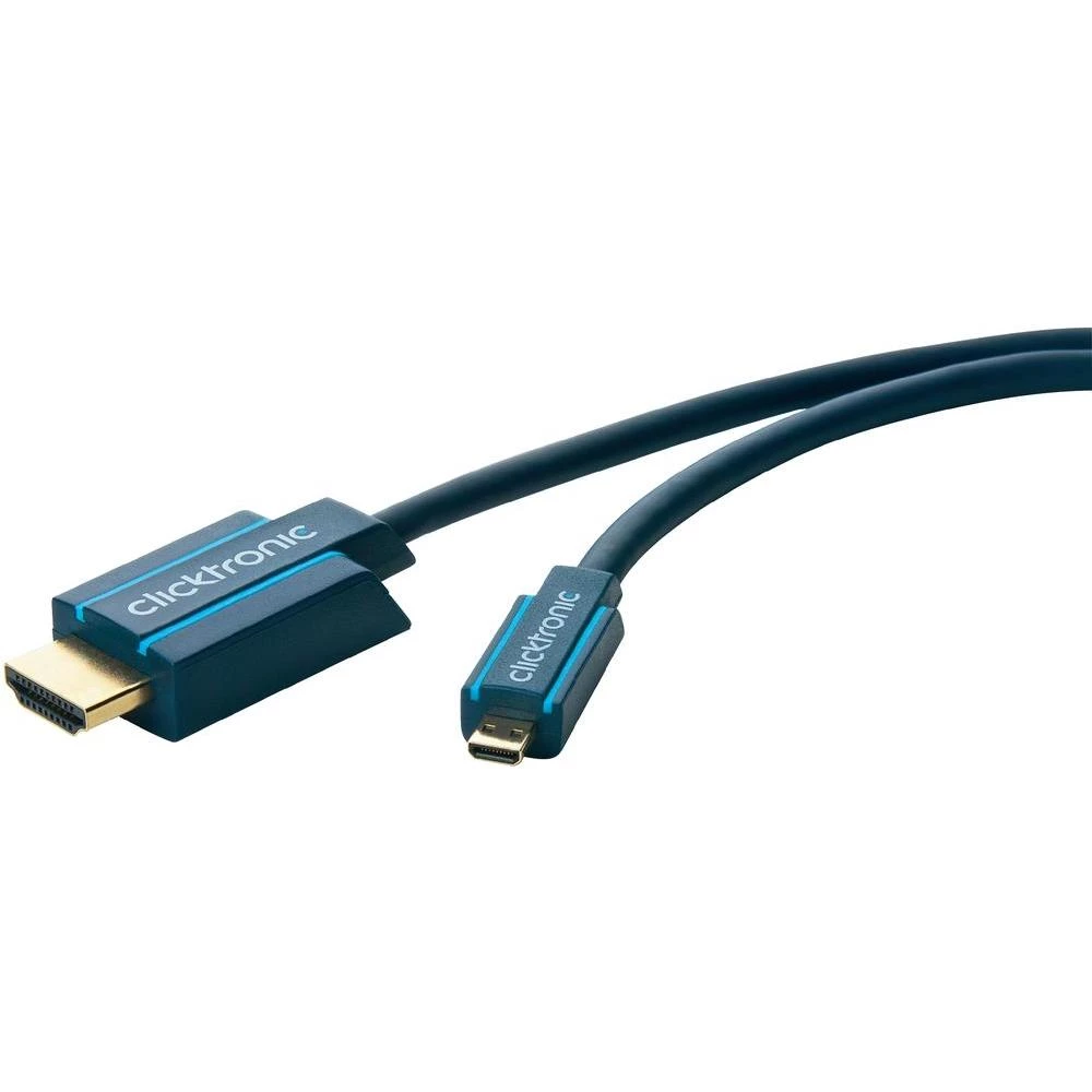 HDMI priključni kabel clicktronic [1x HDMI utikač <=> 1x HDMI utikač D Micro] 1 slika