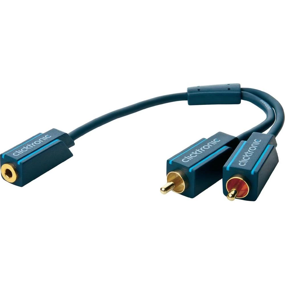 Jack / činč audio Y adapter clicktronic [1x jack utičnica 3.5 mm - 2x činč mutik slika