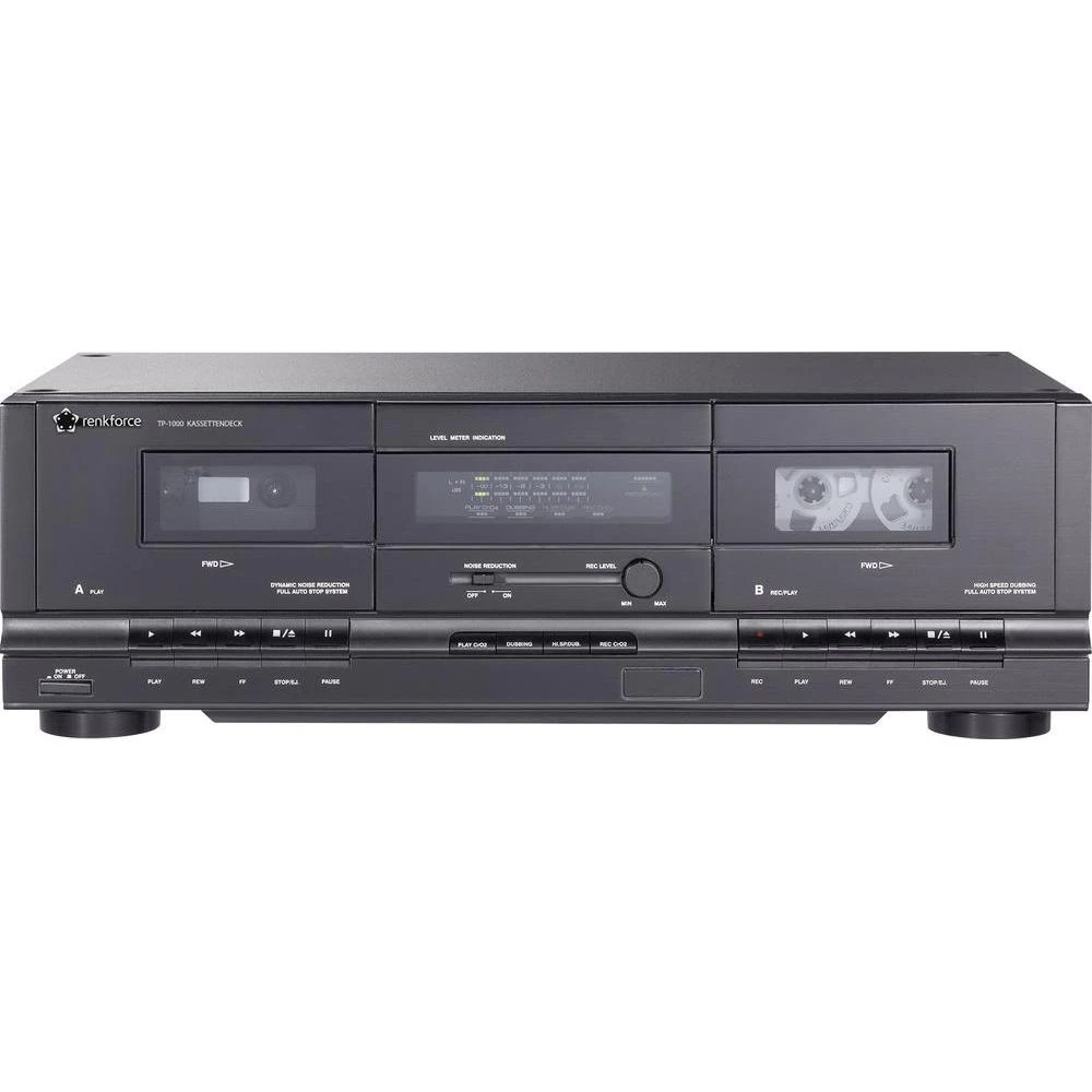Kasetofon Renkforce TP-1000 crni, dvostruki kasetofon slika