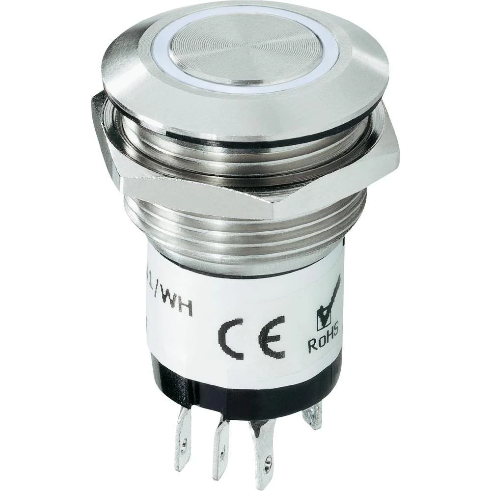 Tipka za zvono 1-struka 1227541 Renkforce plemeniti čelik, bijela 24 V/1 A slika