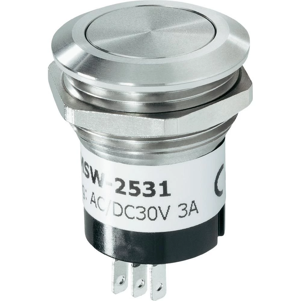 Tipka za zvono 1-struka 1227543 Renkforce plemeniti čelik 24 V/1 A slika