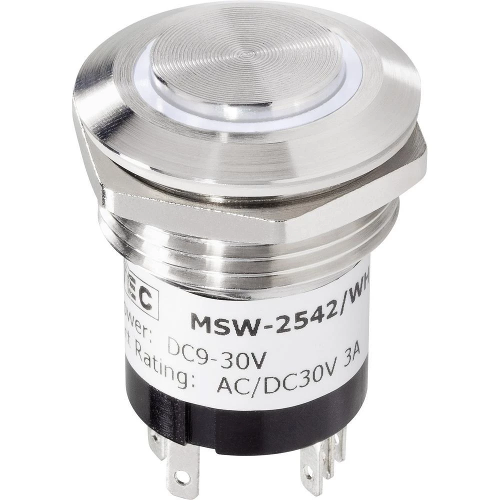 Tipka za zvono 1-struka 1227546 Renkforce plemeniti čelik, bijela 24 V/1 A slika