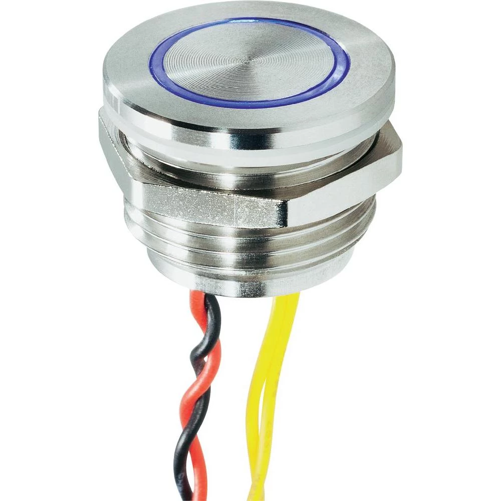 Tipka za zvono 1-struka 1227548 Renkforce plemeniti čelik, plava 24 V/1 A slika