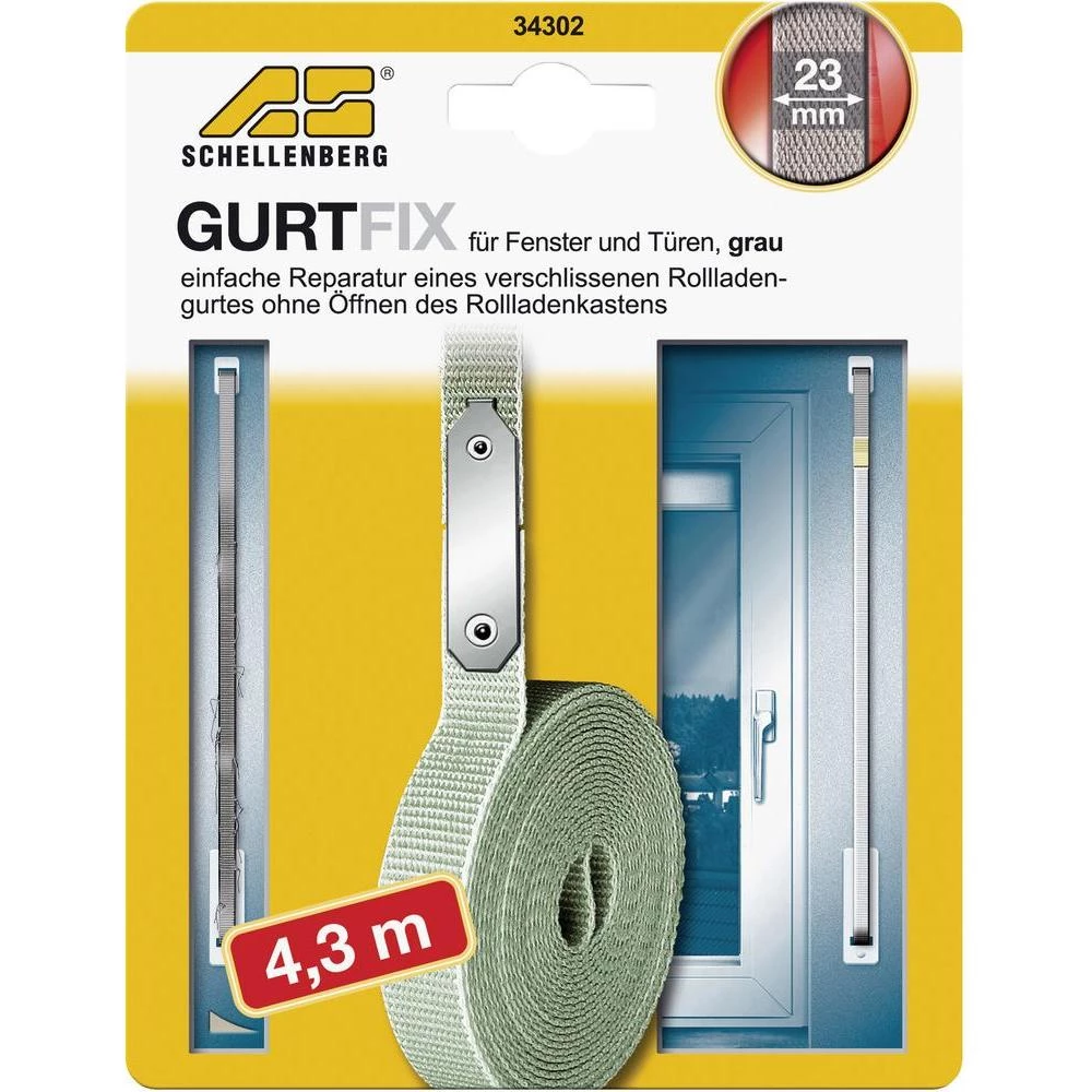 Komplet za brzi popravak Schellenberg GURTFIX, maxi, 23 mm/4,3 m siva 34302 slika