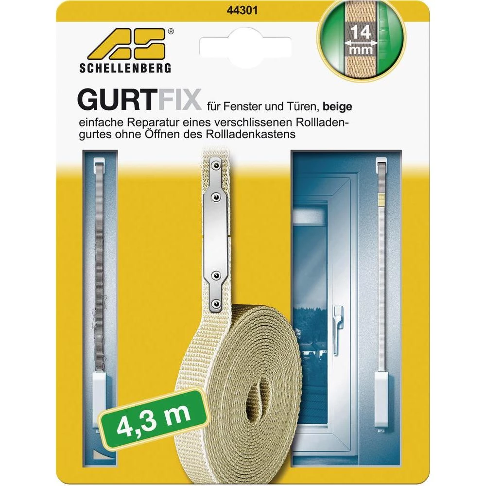Komplet za brzi popravak Schellenberg GURTFIX, mini, 14 mm/4,3 m bež 44301 slika