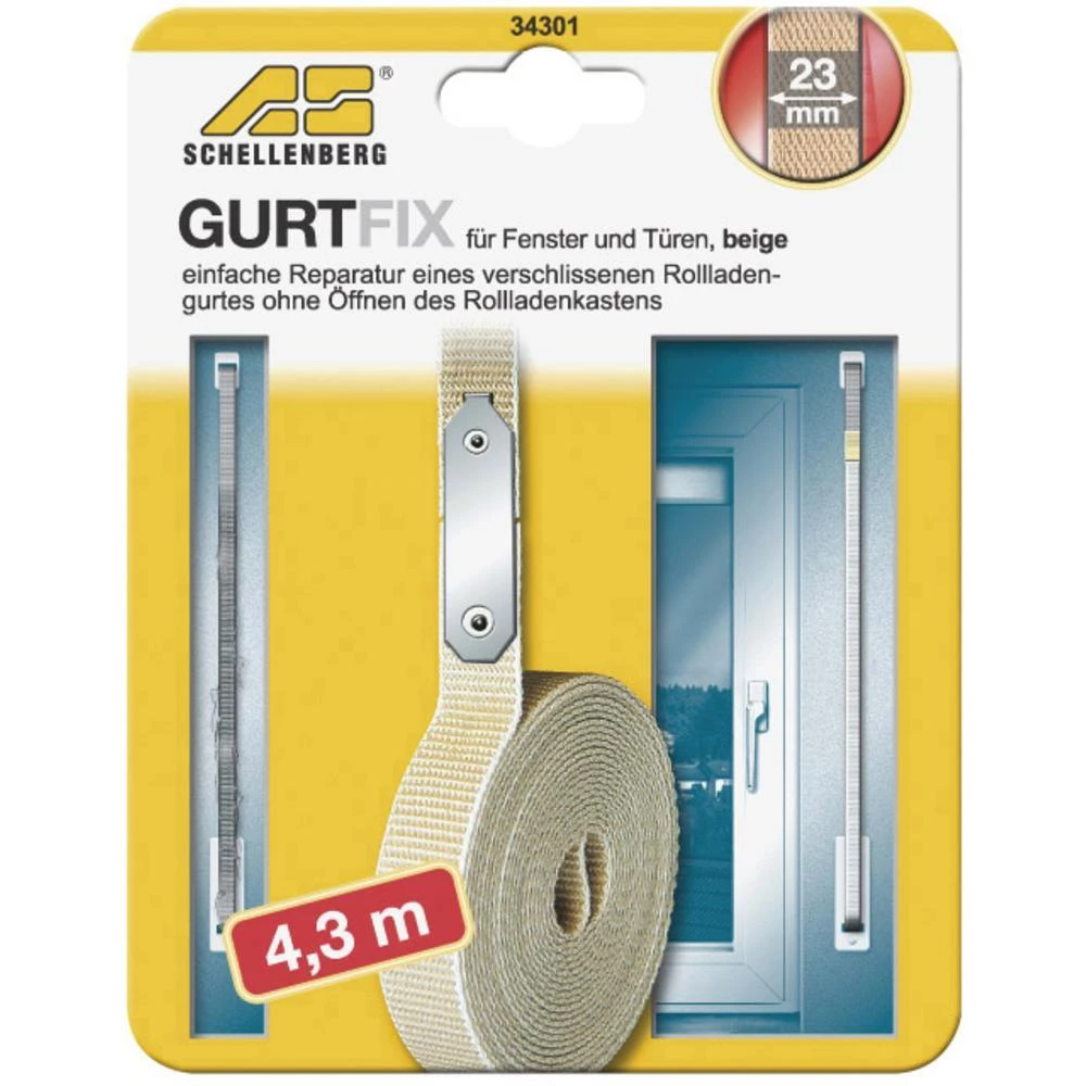 Komplet za brzi popravak Schellenberg GURTFIX, maxi, 23 mm/4,3 m bež 34301 slika