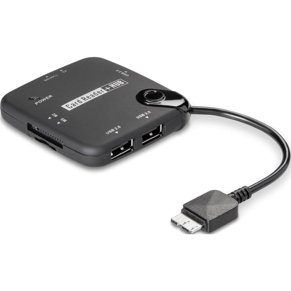 3-portni USB 2.0 hub sa micro USB 3.0 utikačem, ugrađeni čitač SD kartica, OTG f slika