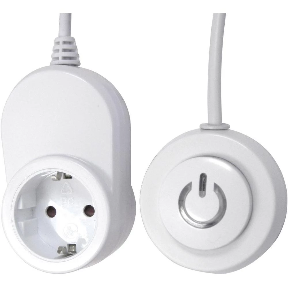 Adapter sa prekidačem i 1,5 m kabela bijeli GAO EMP500A slika