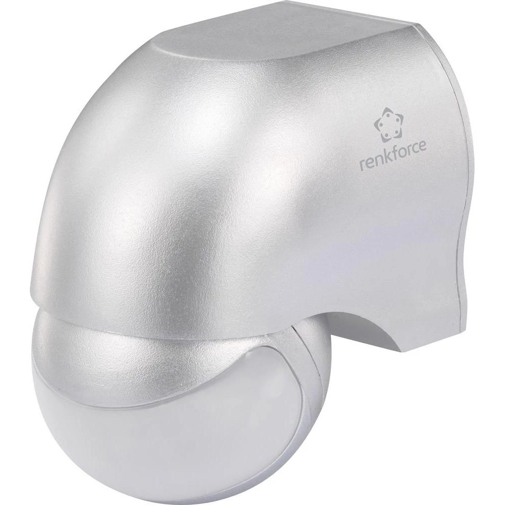 Nadžbukni PIR senzor pokreta Renkforce 1296295 180 ° relej, srebrni IP44 slika