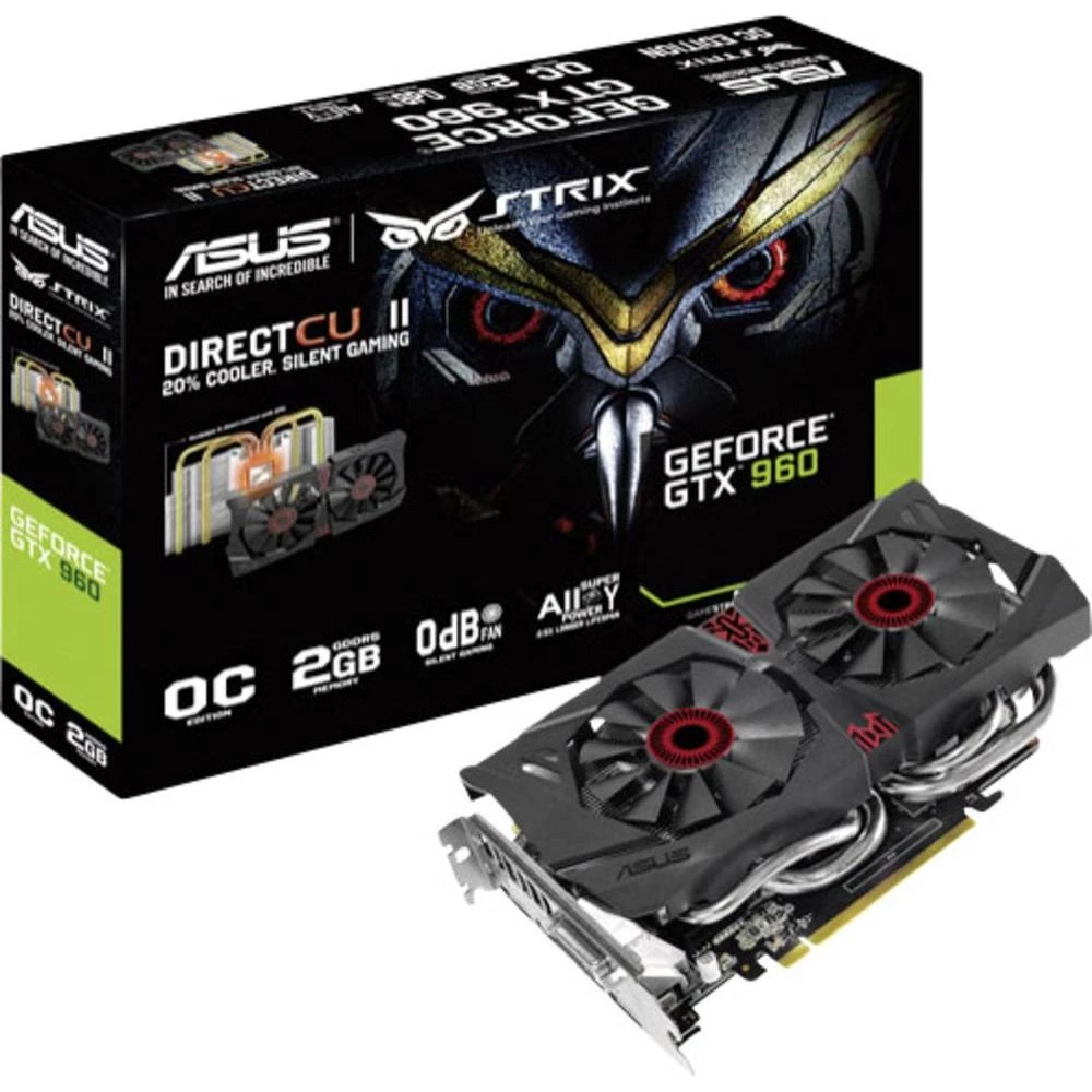 Grafička kartica Nvidia GeForce GTX960 Strix Overclocked Asus 2 GB GDDR5-RAM DVI slika