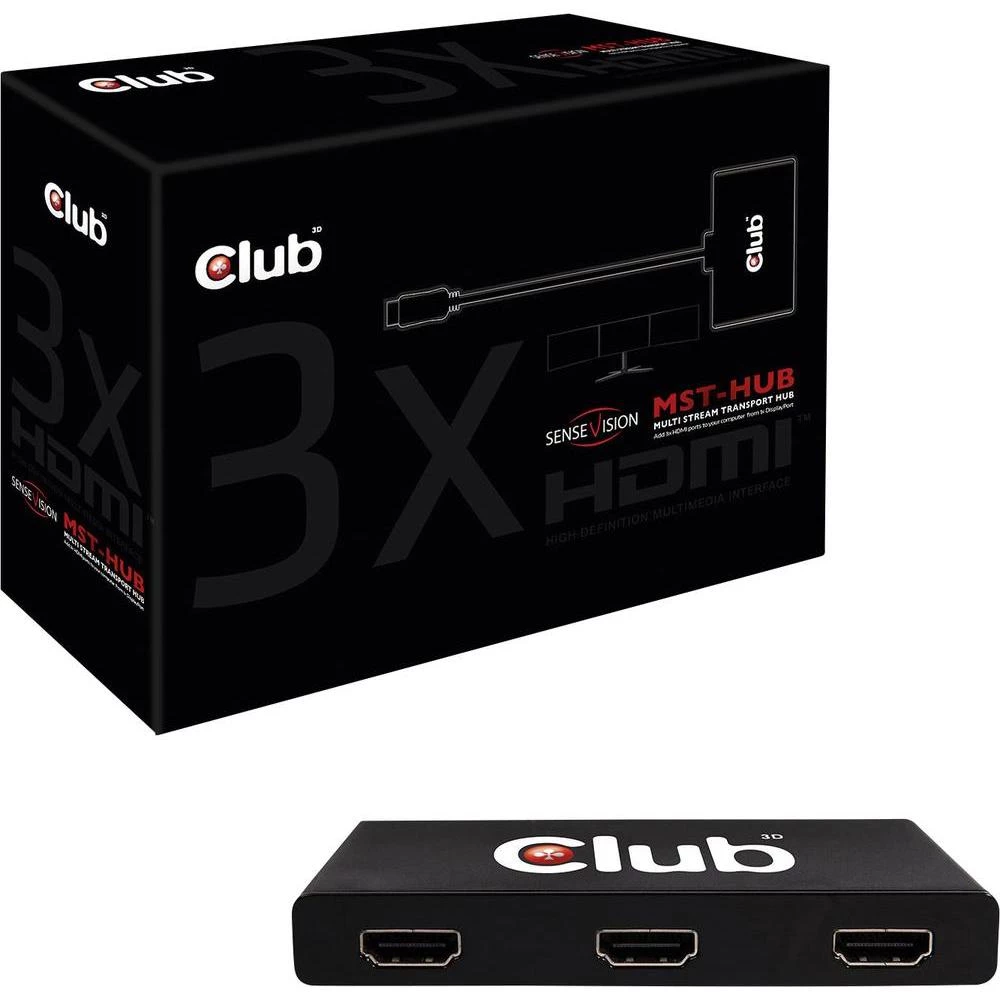 3 -portni MST-HDMI hub club3D 1920 x 1080 piksela CSV-5300H crna slika