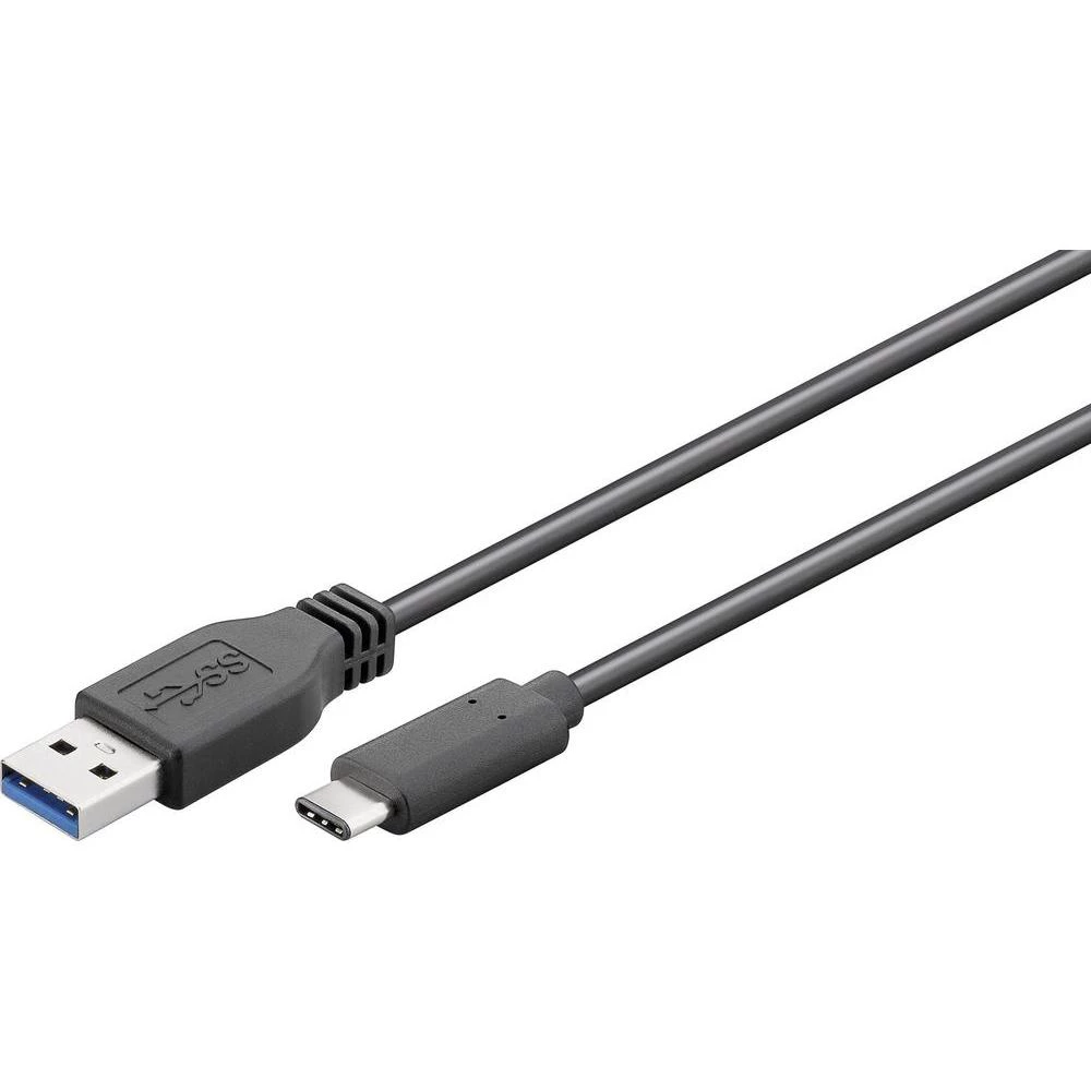 USB 3.0 priključni kabel [1x USB 3.0 utikač A - 1x USB 3.1 utikač C] 1 m crna, p slika
