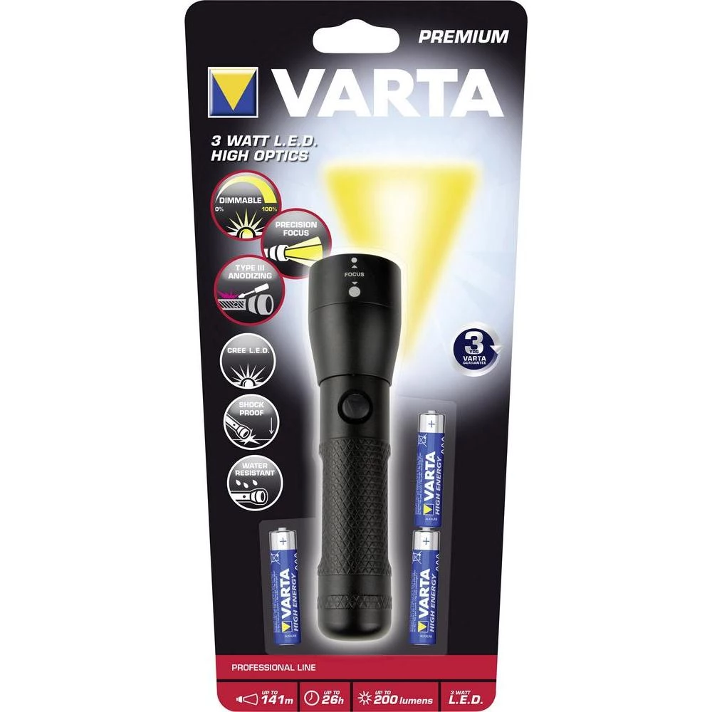 LED džepna svjetiljka sa vezicom za ruku Varta High Optic Lights 3AAA na baterij slika
