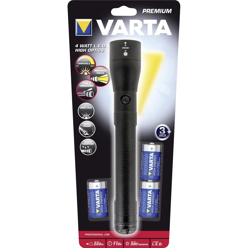 LED džepna svjetiljka sa vezicom za ruku Varta High Optics Light 3C na baterije slika