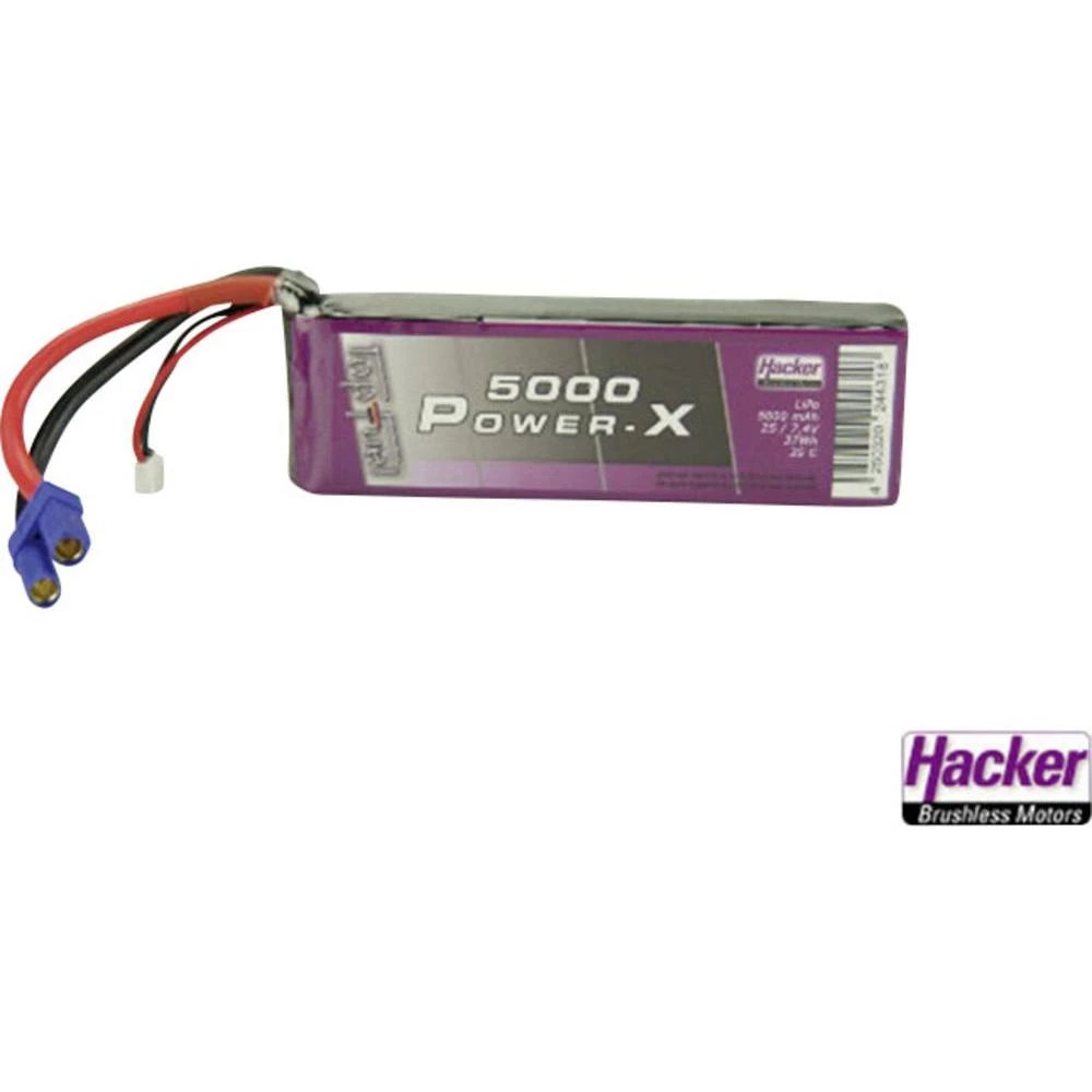 Baterijski paket za modele Hacker (LiPo) 7.4 V 5000 mAh 35 C, EC5 utični sustav slika
