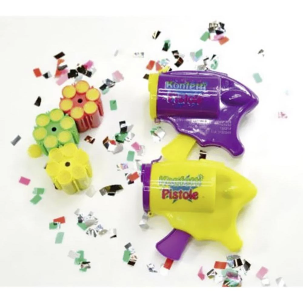 Pištolj za konfete sa municijom lila, žuta slika