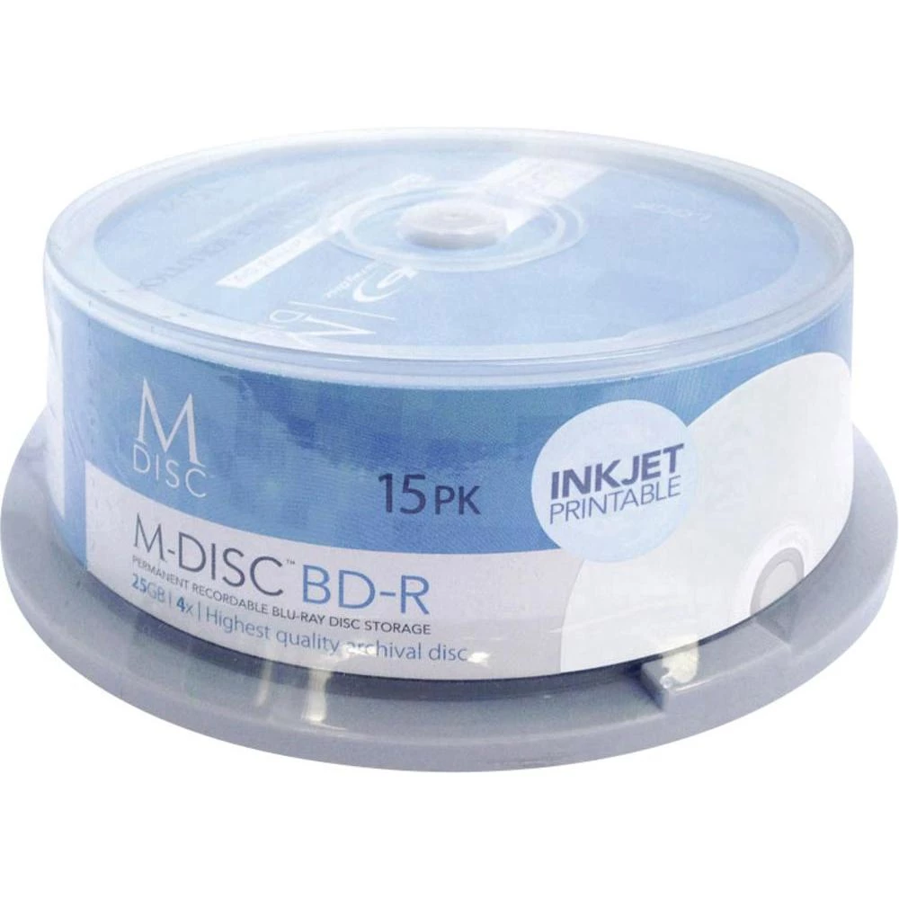 Blu-ray diskovi M-DISC Millenniata 25 GB MDBDIJ015 okrugla kutija, ispisivi 15 k slika