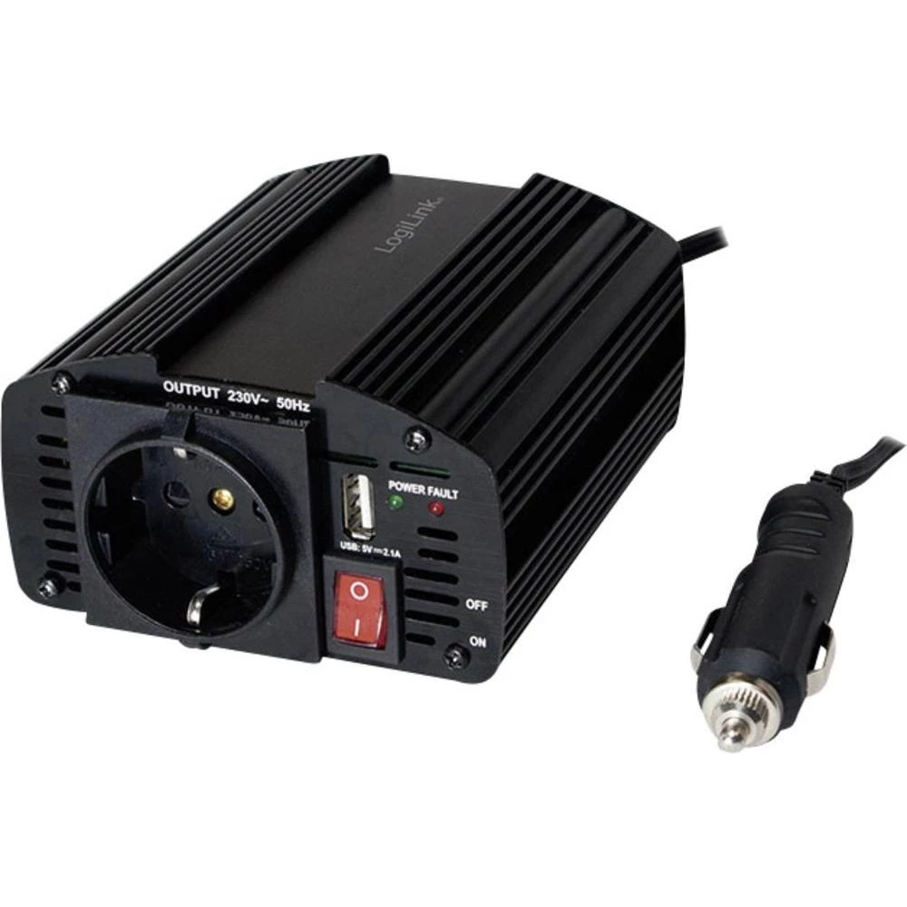 Izmjenjivač LogiLink PA0080 120 W 12 V/DC utikač upaljača za cigarete šuko utičn slika