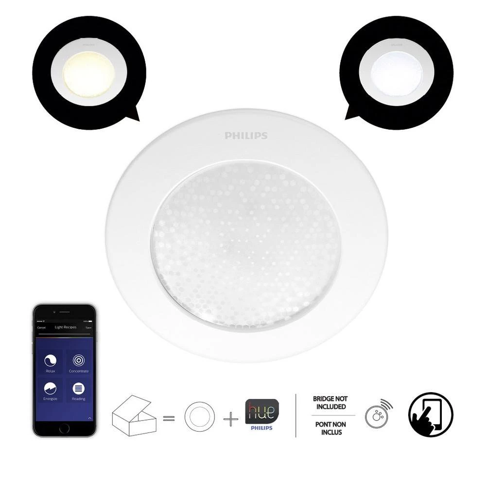 Ugradbena svjetiljka Hue Phoenix Philips Hue LED čvrsto ugrađene 5 W toplo-bijel slika