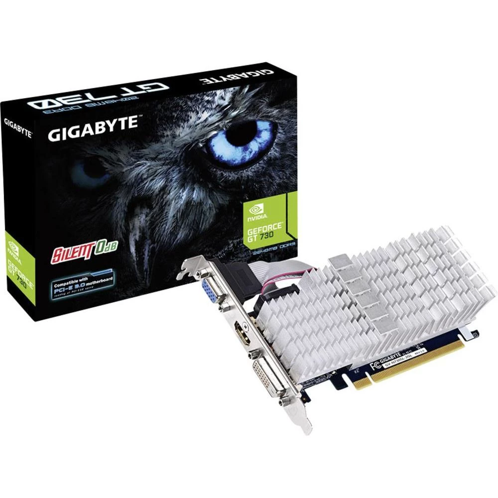Grafička kartica Nvidia GeForce GT730 Gigabyte 2 GB DDR3-RAM PCIe DVI, VGA, HDMI slika