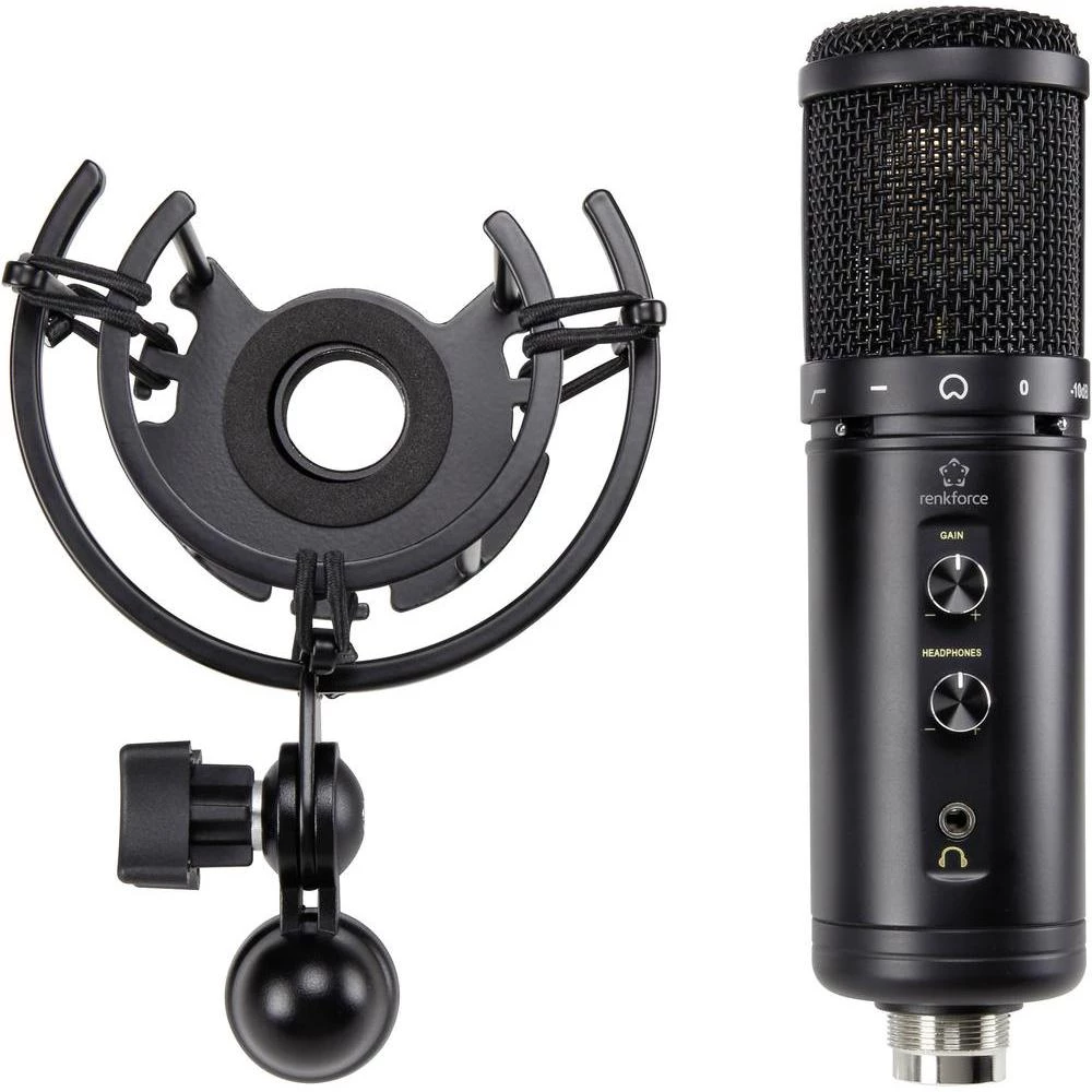 Stojni pjevački mikrofon Renkforce ST-60 USB uklj. držač, uklj. kabel slika
