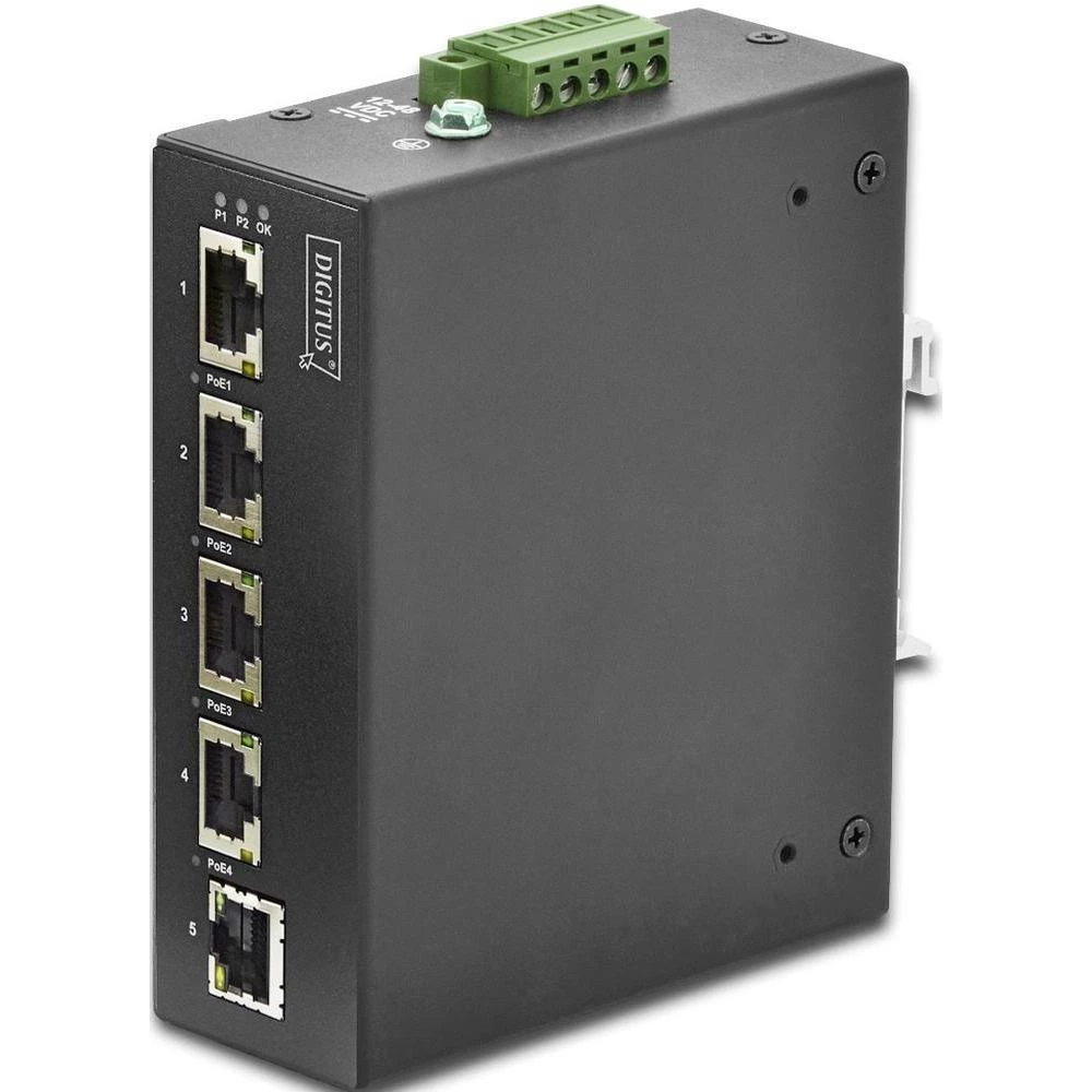 Mrežni preklopnik RJ45 Digitus Industrial 4-portni gigabit PoE switch sa 1-portn slika