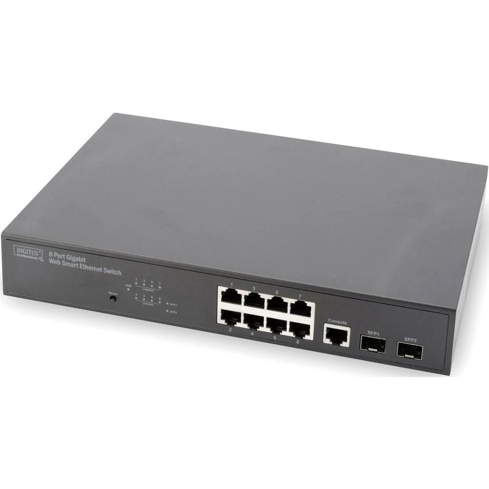 Mrežni preklopnik RJ45 Web Smart Digitus gigabit ethernet8-portni switch, 2 comb slika
