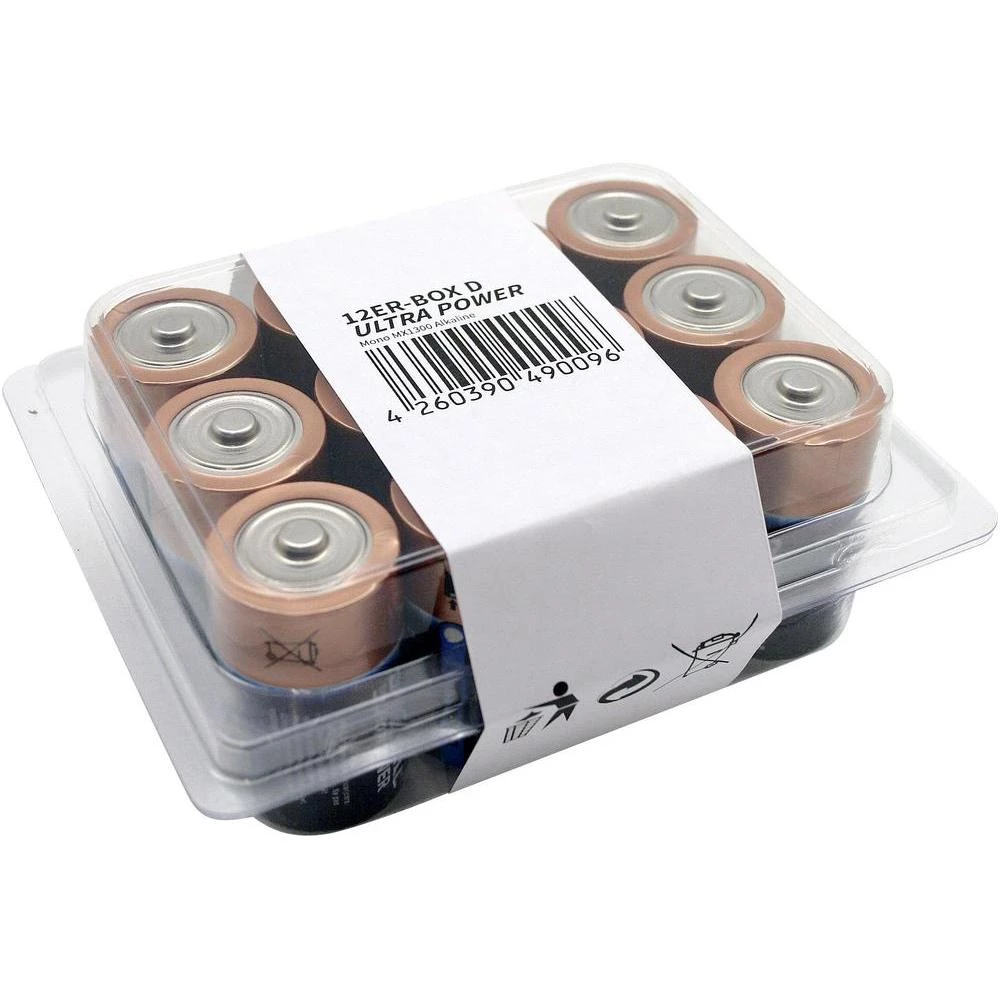 Mono (D) baterije Ultra Power LR20 Duracell alkalno manganska 1.5 V 12 komada slika