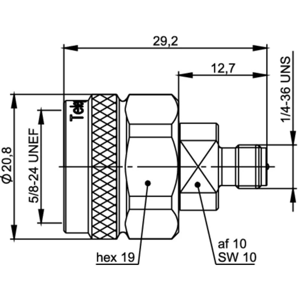 Koaksijalni adapter Telegärtner N utikač - SMA-Reverse ženski konektor J01027R00 slika
