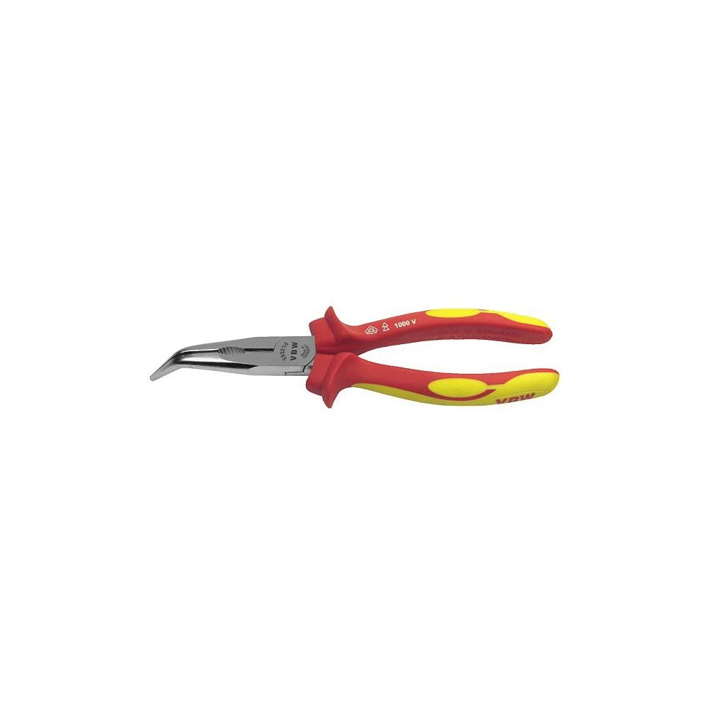 VDE telefonska kliješta VBW izvedba 45° savinuta, plosnato-okrugla dugačka čelju slika