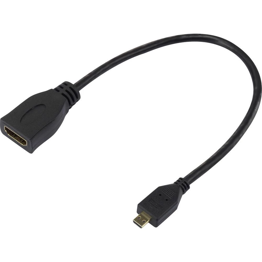 HDMI adapter [1x HDMI-utikač D Micro 1x HDMI-utikač] 0.20 m crn pozlaćeni kontak slika