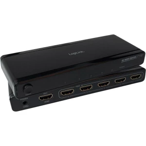 5-portni HDMI switch uređaj LogiLink sa daljinskim upravljačem, Ultra HD sposoban 3840 x 2160 piksela, crna slika