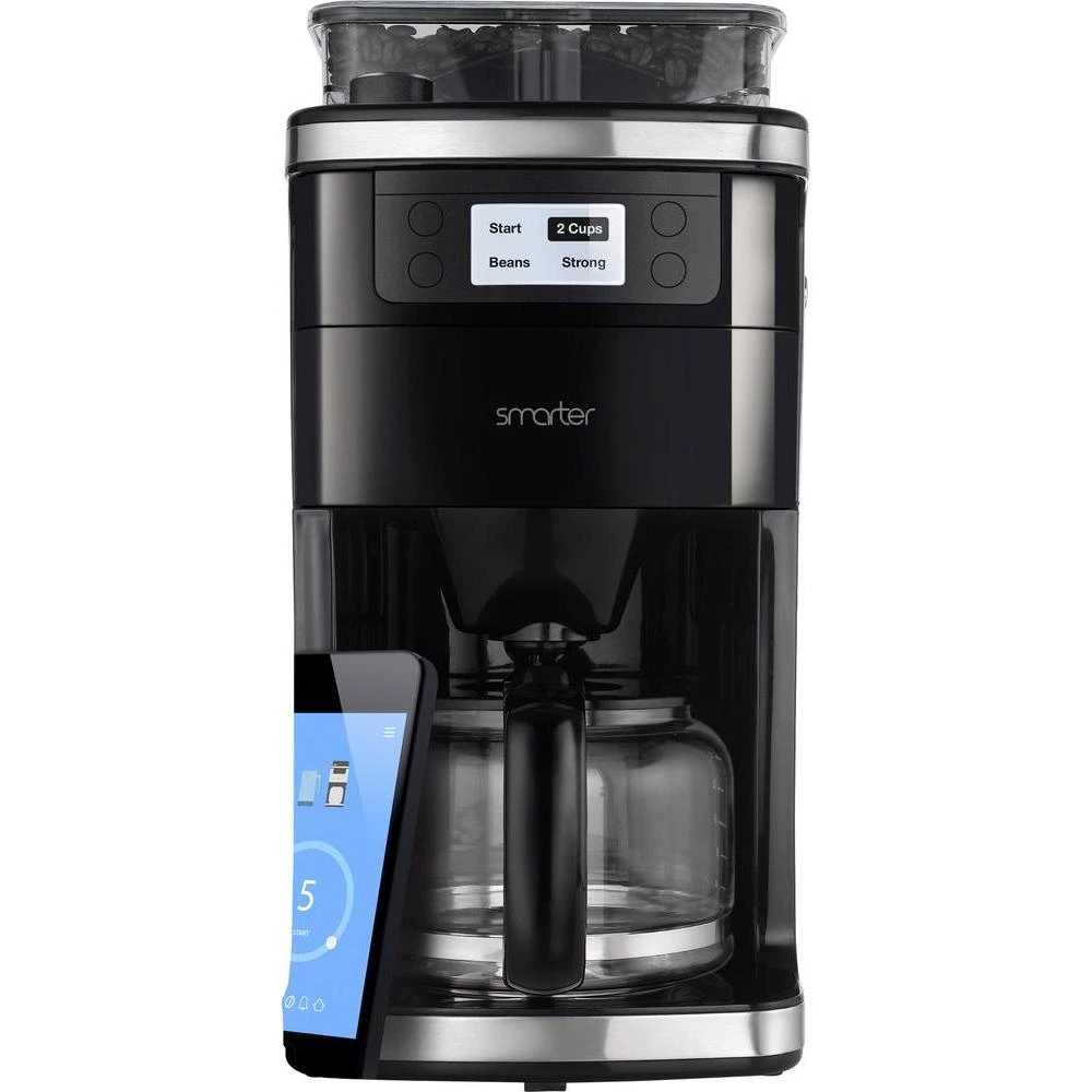 Aparat za kavu Smarter SMC10EU upravljan aplikacijom, crni, zapremina = 12 šalica, sa mlincem slika