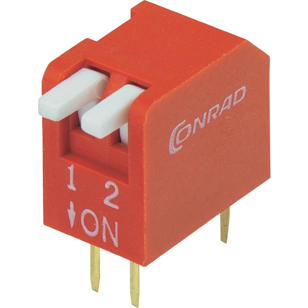 DIP prekidač DP-02 Conrad broj polova: 2, piano tip, 1 komad slika