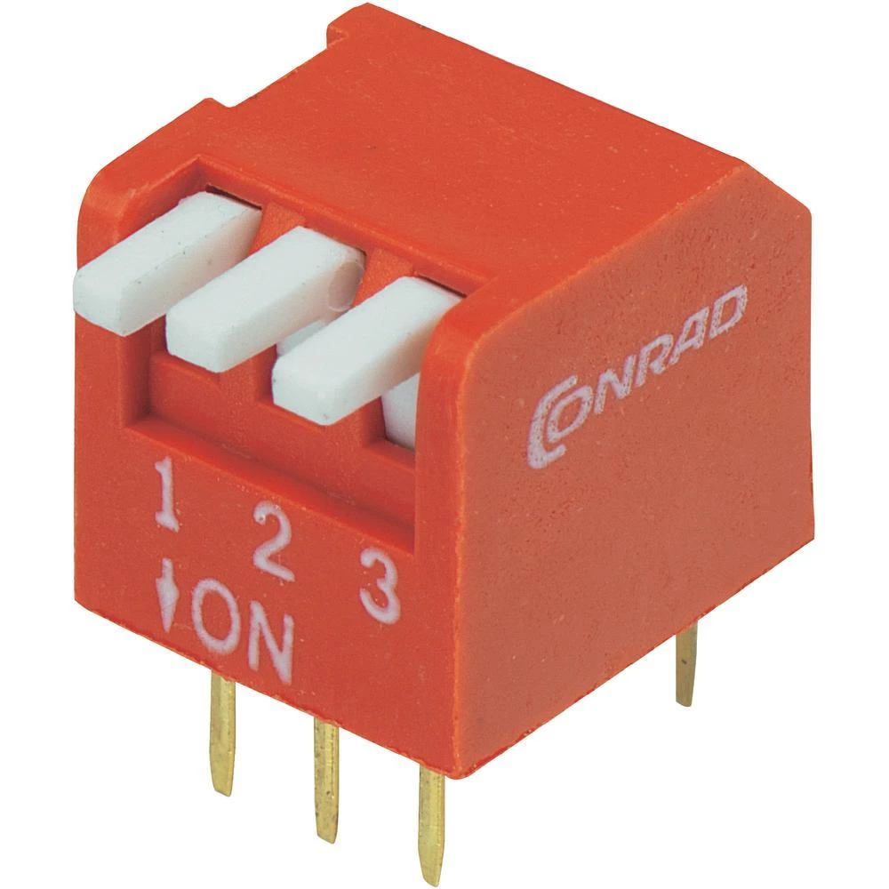 DIP prekidač DP-03 Conrad broj polova: 3, piano tip, 1 komad slika