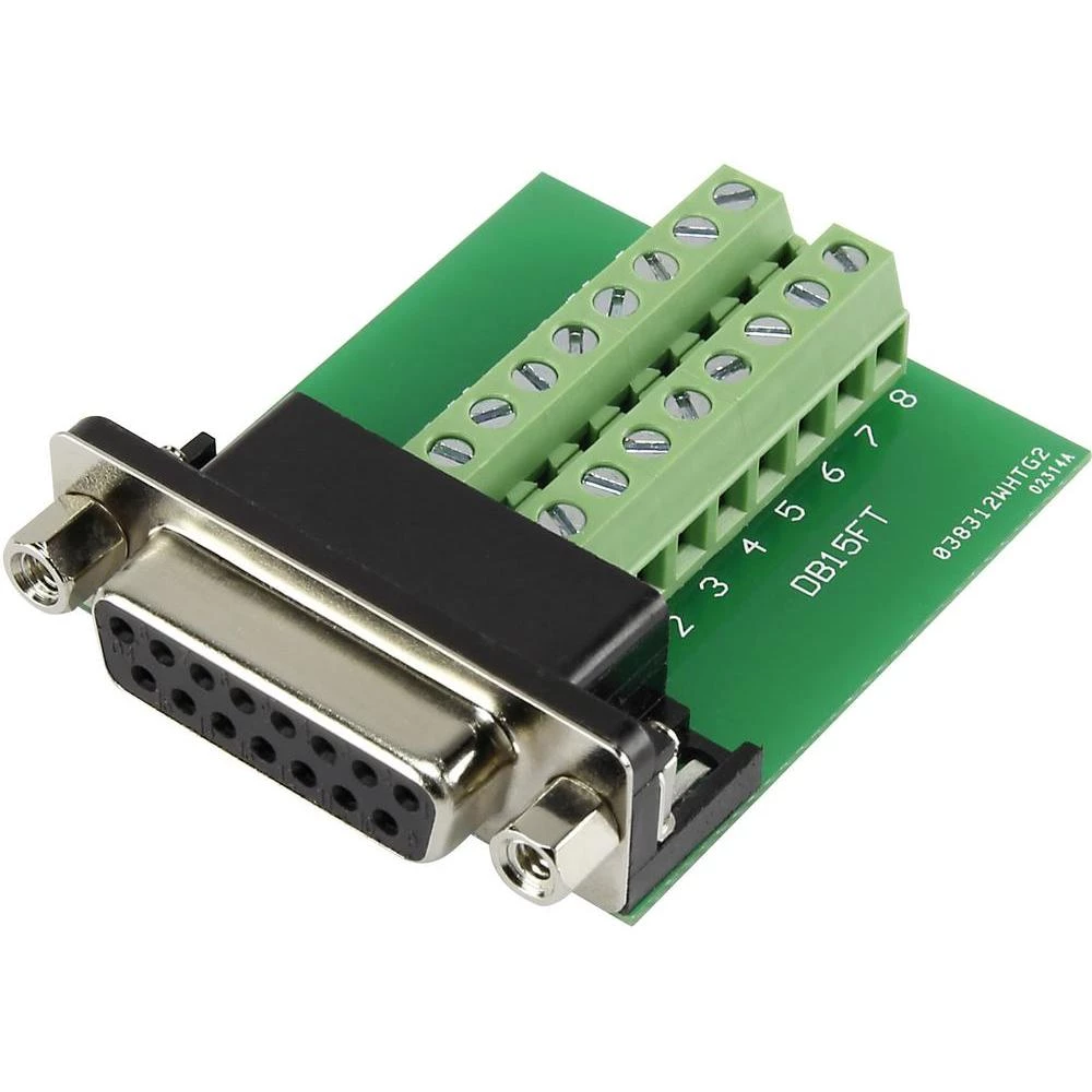 D-SUB utičnica DSUB15F-16TB-2 Conrad 90 ° broj polova: 15 priključenje vijcima 1 komad slika