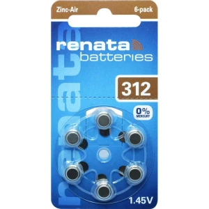 Gumbasta baterija ZA 312 cink-zračna Renata PR41 baterija za slušni uređaj 165 mAh 1.4 V 6 kom. slika